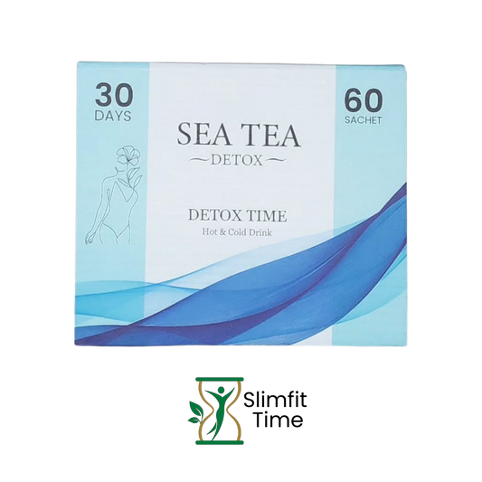 Sea Tea sachet and a sea salt–rimmed teacup